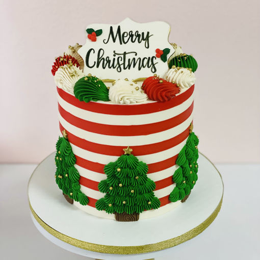 Holiday-Striped- Buttercream-Christmas- Tree- Piping - Sweet- Traders 